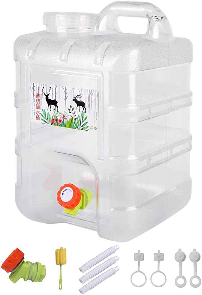 Water Storage Containers, Camping Water Container, Portable Water Tank with Faucet Camping Bucket with Tap Water Jug with Spigot BPA Free Emergency Water Storage for Outdoor Camping Hiking
