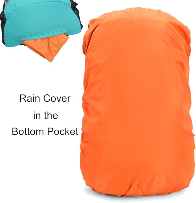 Bseash 40L Waterproof Hiking Backpack with Rain Cover, Outdoor Sport Travel Bag Daypack for Camping Climbing Skiing Cycling (Milk Green)