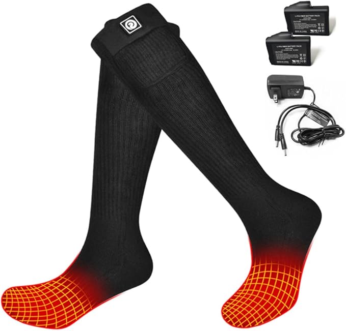 Savior Heated Socks,Rechargeable Electric Heated Socks for Men Women,Winter Foot Warmers,Suitable for Outdoor Work,Skiing,Skating,Cycling,Camping,Fishing,Hunting,etc.
