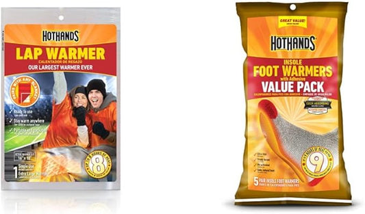 HotHands Lap Warmer (16" x 10") + HotHands Insole Foot Warmers (5 Pairs)