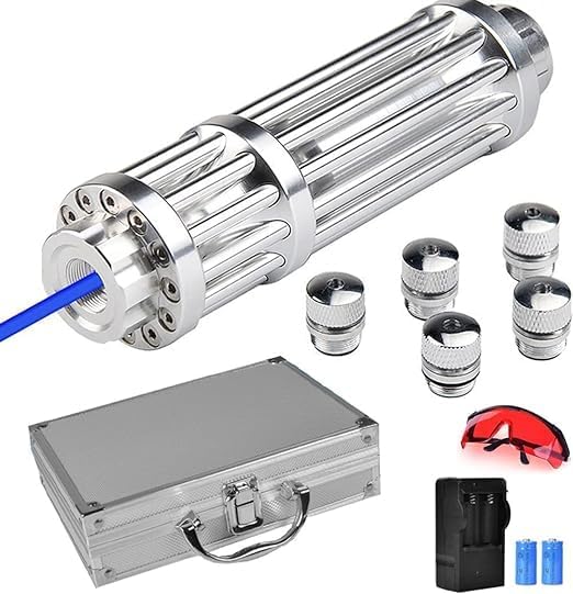High Power Iaser P0lNTER, Long Range Tactical 1500m Flashlight, Adjustable Focus, with Battery Rechargeable/Aluminum/Rechargeable for Camping Gear/Hiking/Defense/Handheld
