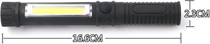 LED Portable Worklight Magnetic Flashlight,Unique Cool Gadget Tool for Men Dad Him Gift Idea,Pocket Battery COB Work Lamp Torch for Automotive,Grill,Camping,Emergency (2 Pack,Black,Batteries Included)