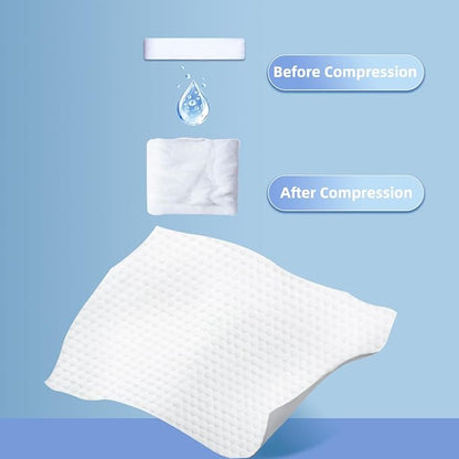 Disposable Compressed Towel,5 Pcs Large Pure Cotton Bath Towels 55 x 27.5 inch,Portable Light and Reusable for Hiking, Camping, Beach, Swimming and Traveling
