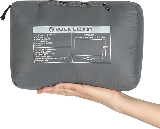 ROCK CLOUD Packable Camping Blanket Ultralight Outdoor Blankets Stadium for Hiking Camp Travel Outside Sports S