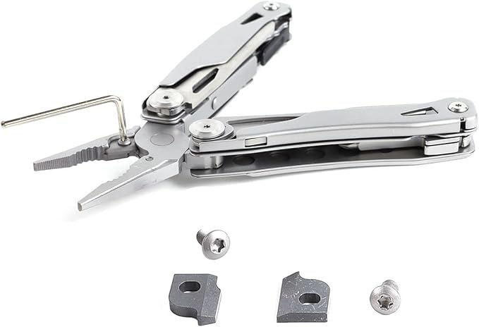 Multitool Pliers Scissors with Replaceable Jaws Stainless Steel Pocket Multitools Pliers and Scissors with Pocket clip for Camping Hiking and Daily Maintenance