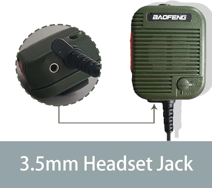 BAOFENG UV-5R Tactical Microphone Speaker Volume Adjustable Handheld for GMRS Ham Radio BF-F8HP UV-82 BF-888S
