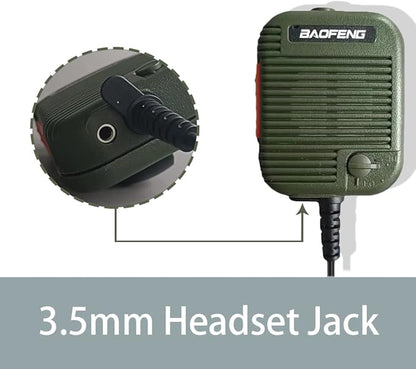 BAOFENG UV-5R Tactical Microphone Speaker Volume Adjustable Handheld for GMRS Ham Radio BF-F8HP UV-82 BF-888S