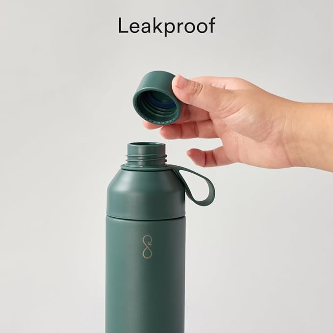 Ocean Bottle - Recycled Stainless Steel Drinks Reusable Water Bottle - Eco-Friendly & Reusable - Forest Green - 17 oz