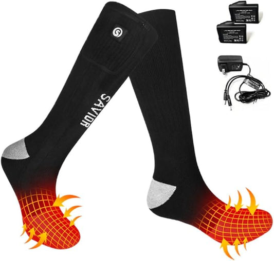 Savior Heated Socks,Rechargeable Electric Heated Socks for Men Women,Winter Foot Warmers,Suitable for Outdoor Work,Skiing,Skating,Cycling,Camping,Fishing,Hunting,etc.