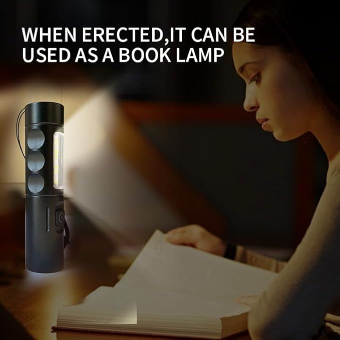 LED Flashlight high Lumen Rechargeable-Compact and Bright, with 3 Modes, Zoom-Waterproof Strong Mini Flash for Outdoor Camping, Walking, Emergency (2 Pieces)
