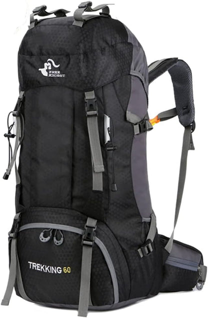 Bseash 60L Waterproof Hiking Camping Backpack with Rain Cover, Large Outdoor Sport Travel Daypack Rucksack for Climbing