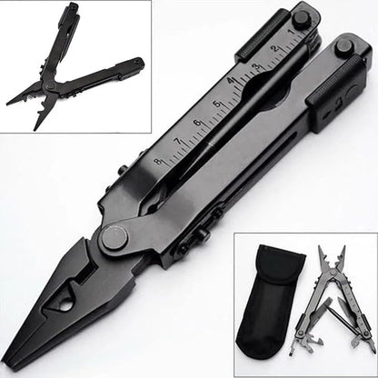 13 in 1 Portable Multifunction Tool Pliers Screwdrivers ire Stripper Folding Plier Pocket Cutter EDC Combination Tools for Outdoor Camping Fishing (Matte Black)