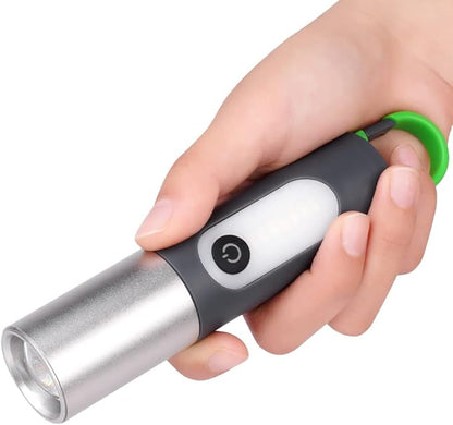 Ainiv Rechargeable LED Flashlight and Camping Lantern Combo, High Lumens 4 Modes Tactical Flashlight, Small LED Flashlight Zoomable, Handy Light with Lamp Shade for Camping, Outdoors