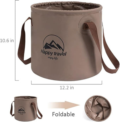 Multi-Function Folding Bucket, 5 Gallon Portable Folding Bucket with Handle, for Outdoor Camping, Hiking, Picnic, Fishing, Gardening, Car Washing