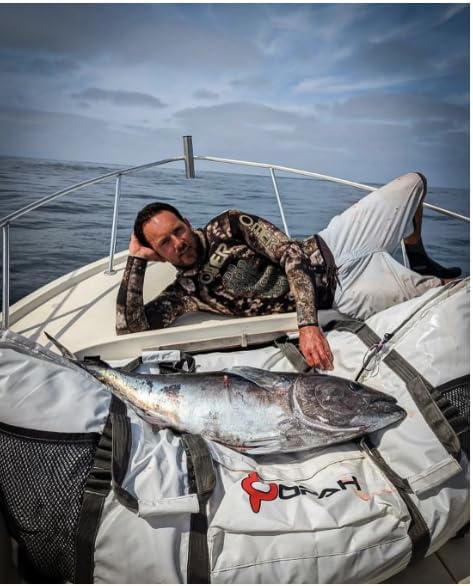 Opah Gear Fathom 7 Insulated Fish Kill Cooler Bag for Cow Tuna, 82" L x 30" W x 36" H, Heavy Duty, Marine-Grade Vinyl, UV Resistant, Camping & Fishing