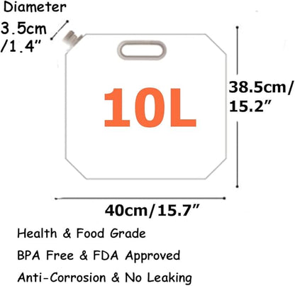 Collapsible Emergency Water Jug Container Bag, Freezable, BPA Free Plastic Water Carrier Tank, Outdoor Folding Water Bag for Sport Camping Riding Mountaineer Backoacking, Food Grade