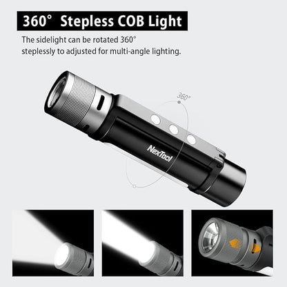 NexTool Rechargeable LED Flashlight, Waterproof, Zoomable, Magnetic, USB Charging, 1000 Lumens, 360 Rotation, 240m Irradiation Distance