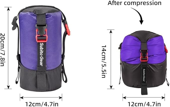 Ultra-Light Compression Stuff Sack, 70D Nylon Sleeping Bag Stuff Sack 1L/5L/7L/17L/25L Compression Bag Space Saving Gear for Camping Hiking Backpacking