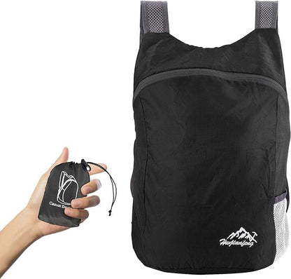 20L Ultra Lightweight Foldable Backpack Small Hiking Rucksack Ultralight Water Resistant Travel Packable Daypack for Men Women for Outdoor Sport Travelling Walking Hiking Camping Biking (Black A)