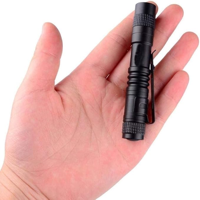 Flashlight Pen Mini Handheld Penlight LED Pocket Pen Light Flashlight Torch Super Small AAA Xpe-R3Lamp Belt Clip Light Pocket Torch with Holster with Clip for Camping, Outdoor, Emergency