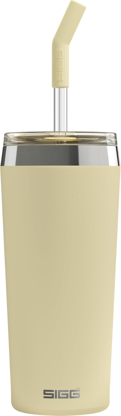 SIGG - Insulated Mug - Travel Mug Helia - With Durable Glass Straw & Cleaning Brush - Leakproof - BPA Free - 18/8 Stainless Steel - 15oz/20oz