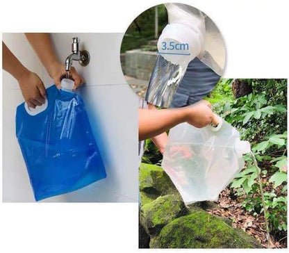 Collapsible Water Storage Container Bag, Portable Camping and Emergency Water Jug with Spout for Hydration, Outdoors, and Disaster Preparedness (10L)