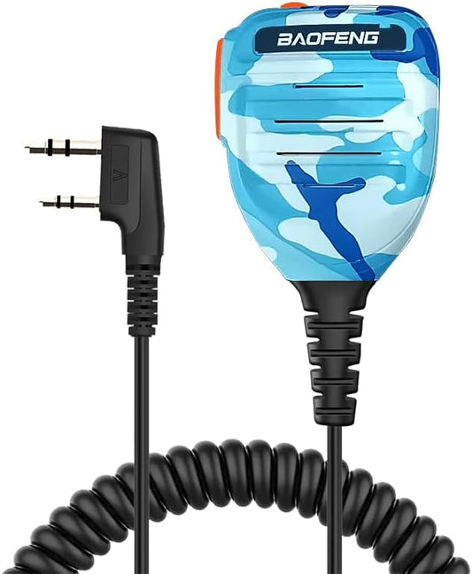 BAOFENG BF-F8HP Microphone Speaker Handheld Mic Waterproof Upgrade of Original BF Mic for GMRS Ham Radio 2Pin K Mic Compatible with UV-K5 UV-82 UV-S9 Plus UV-17R P15UV