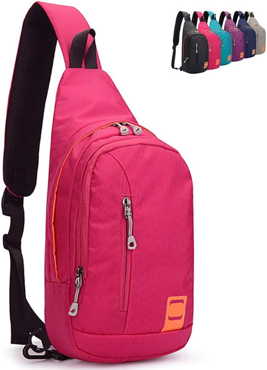 Peicees Small Sling Backpack Waterproof Unisex Shoulder Bag Chest Crossbody Daypack
