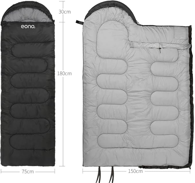 Fancial Sleeping Bag Envelope Type for Winter【Minimum Temperature -10℃】 Lightweight and Thermally Insulated 230T Waterproof and Thermal Insulation Can be Cleaned as a Whole