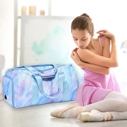 Sports Duffel for Girls Teens Ballet Bag Dance Bag for Girls Gymnastics Bag Overnight Weekender Bags for Teens Travel Duffle Bag for Girls with Shoes Compartments