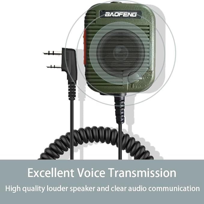 BAOFENG UV-5R Tactical Microphone Speaker Volume Adjustable Handheld for GMRS Ham Radio BF-F8HP UV-82 BF-888S