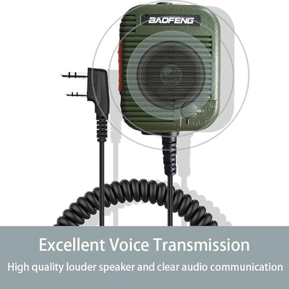 BAOFENG UV-5R Tactical Microphone Speaker Volume Adjustable Handheld for GMRS Ham Radio BF-F8HP UV-82 BF-888S