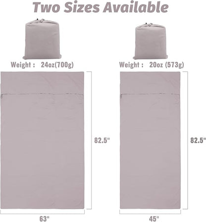 Sleeping Bag Liner,Lightweight Single/Double Sleep Sack,Camping & Travel Sheets for Adults,Premium Soft Hotel Sheet for Outdoor Traveling Hiking Hotel Picnics