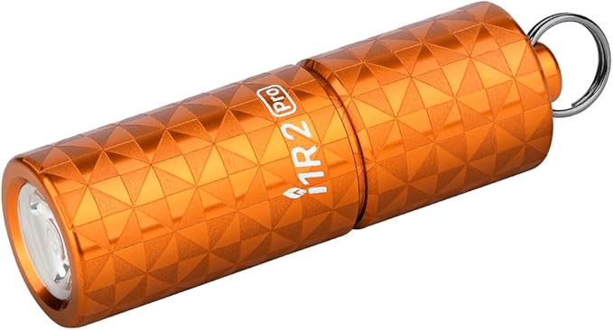 OLIGHT I1R 2 Pro Rechargeable Keychain Flashlight 180 Lumens, Type-C USB Cable Fast Charging EDC Lights, Mini Handheld Light for Pocket, Purse, Backpack(Pinwheel Orange)