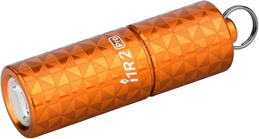 OLIGHT I1R 2 Pro Rechargeable Keychain Flashlight 180 Lumens, Type-C USB Cable Fast Charging EDC Lights, Mini Handheld Light for Pocket, Purse, Backpack(Pinwheel Orange)