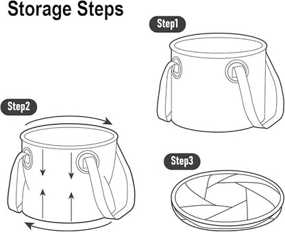 Multifunctional Portable Folding Bucket Collapsible Bucket with Handle Lightweight Folding Container Wash Basin for Camping Traveling Fishing Foot Soaking Gardening 2.6 Gallon (10L)