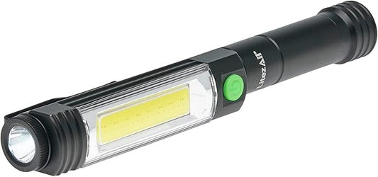 LitezAll Pen Flashlight | Compact and Portable Tactical Pen Light | Battery Powered Pen Light Flashlight, Up to 400 Lumen Wide Angle COB LED Task Light, 3 AA Batteries Included