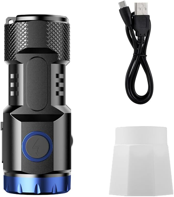ALONEFIRE X88 LED Mini Flashlight High Lumens USB C Rechargeable Small Flashlight with Side COB Light ABS Shell 6 Light Modes Magnetic with Clip, Lampshade, Built-in Rechargeable Battery for EDC