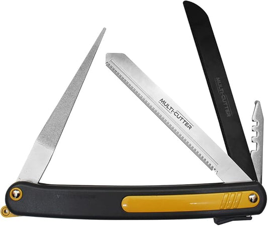 Magic Saw Multi Cutter that is folding Special Blades, Hacksaw, Carbide Saw, Glass Cutter, Wood Saw and even Sharpener such as Swiss Army Knife, Necessary in Camping, Fishing, Hiking, Outdoor Indoor