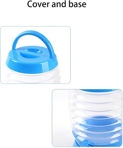 Collapsible and Foldable Water Storage Container with Spigot, 9.5-Liter/2.5-Gallon, for Camping, Hiking and Outdoor Activities