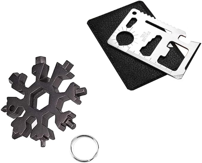 Survival Multi-tool Card and Snowflake Tool Camping Tool EDC Kit Hunting Fishing Hiking Gear