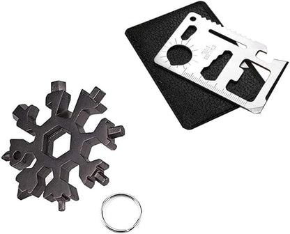 Survival Multi-tool Card and Snowflake Tool Camping Tool EDC Kit Hunting Fishing Hiking Gear