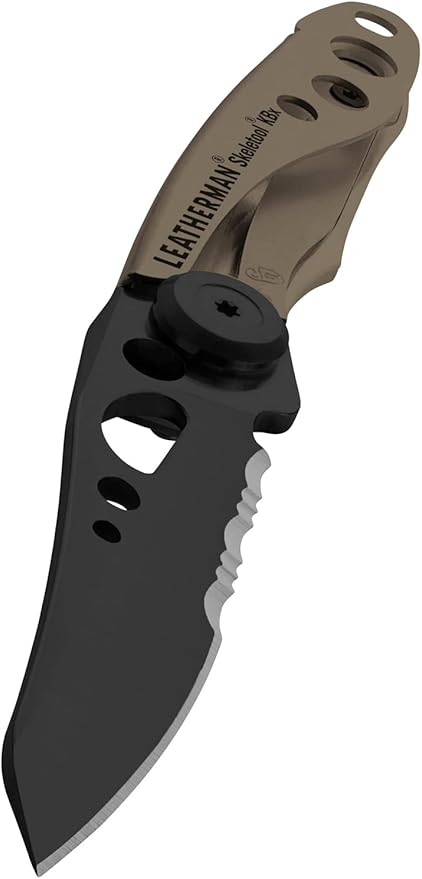 LEATHERMAN, Skeletool KBX Pocket Multitool with Knife and Bottle Opener, Coyote Tan