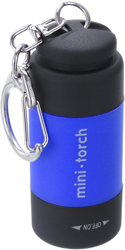 PATIKIL Mini Keychain Flashlight, Pocket LED Flashlight Portable Torch USB Rechargeable for Outdoor Camping Party, Dark Blue