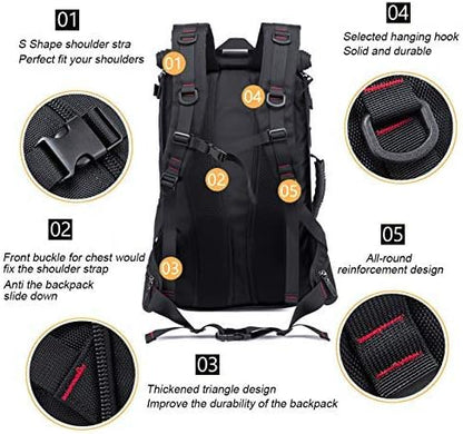 KAKA Travel Backpack, Carry On Backpack Durable Convertible Duffle Bag Fit for 15.6 Inch Laptop for Men and Women(Medium 35L)