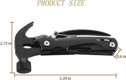 Gifts for Men 12 in 1 Hammer Multitool Pliers Bottle Opener Screwdrivers,Camping Accessories Survival Multi Tools for Hiking Outdoor for Adults Him Boyfriend Husband Grandpa Women Birthday