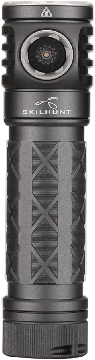 SKILHUNT EC200S-RED 1400 lumens White and Red Beam USB-C Rechargeable Powerful EDC Flashlight - Lightweight, Compact Mini Pocket Light Camping Hiking Running Waterproof Outdoor (High CRI 4500K, Grey)