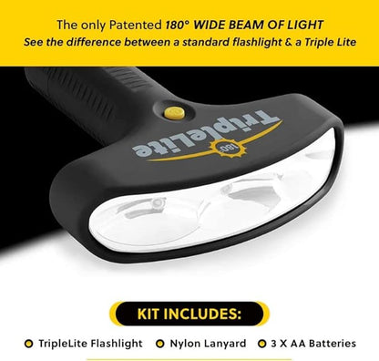 180 Degree LED Flashlight - Super Bright Light – High 300 Lumen, Water Resistant Light for Camping Accessories, Outdoors, Emergency Flashlight- Patented - Blue