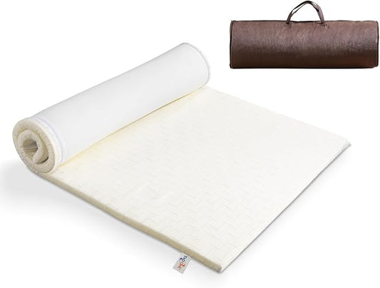 Portable Roll-Up Foam Camping Mattress - Twin Size Cot Ped with Carry Bag, Comfortable Lightweight Sleeping Pad for Travel, Tent, Car, Floor, and Guest Use