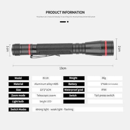 MODOAO LED Flashlights with 3 Modes Pocket Torch Penlight with Clip Zoomable -Led Pen Flashlight for Camping Outdoor Use (24 pack)